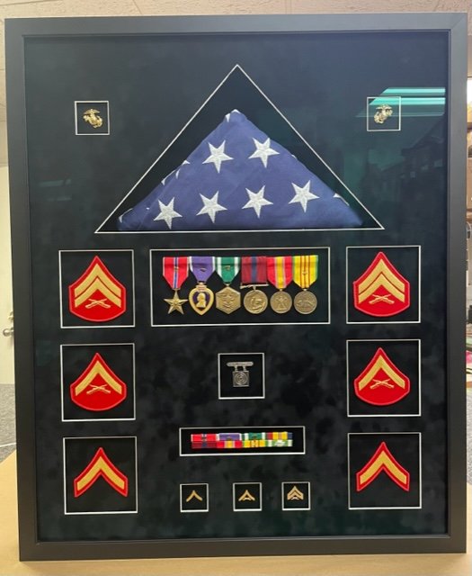 Flag with honor medals shadowbox 
