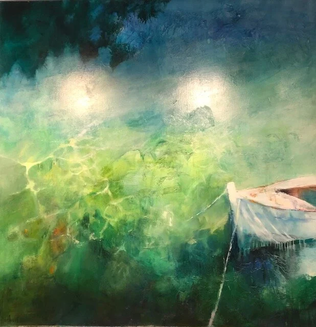 By Helene Halbert. Acrylic on canvas 70x70in. SOLD