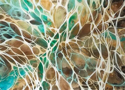 "String Theory" by Liz Jardin. Acrylic on canvas 50x40in . SOLD