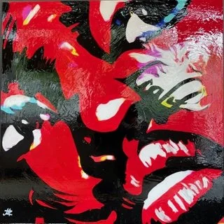 "Light" by Masha Zel. Mixed media on canvas 34x34in
