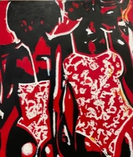 Mixed media on canvas 30x40 "Looking in to the Mirror" by Masha Zel
