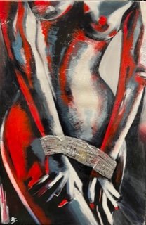 Original mixed media on canvas 24x36 by "Chained by Love" by Masha Zel $ 1,600.00

