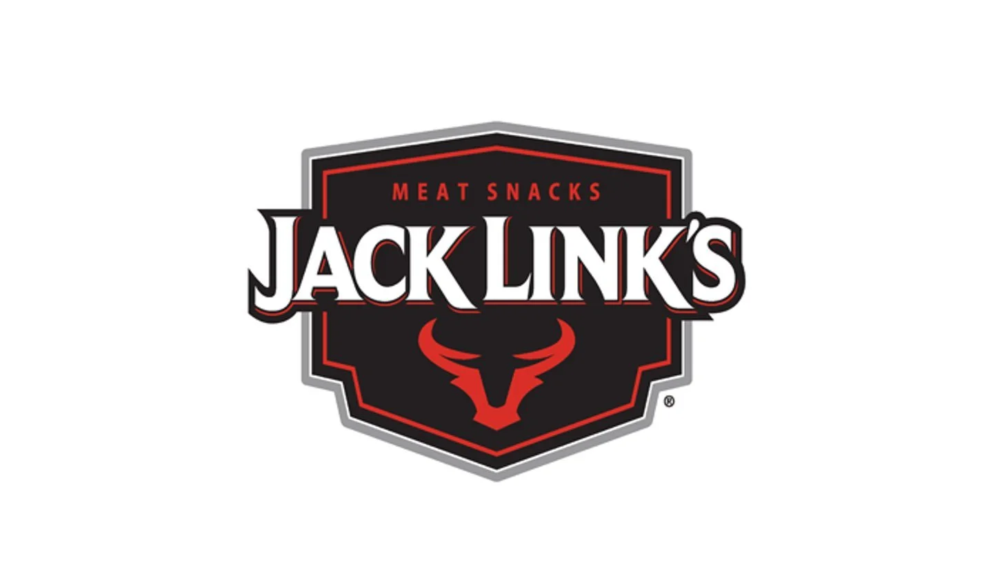 Logo for Jack Link's meat snacks with a black and red color scheme and a horned animal head symbol.