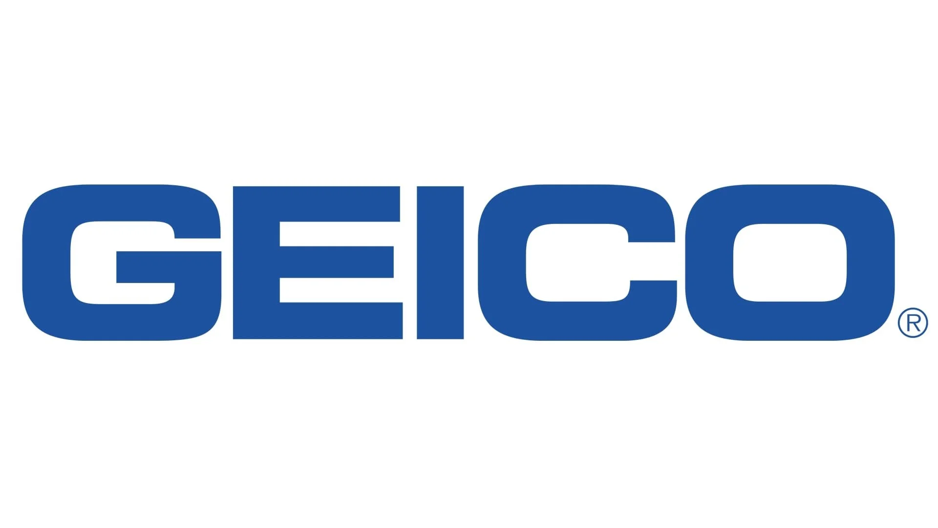GEICO logo in blue letters on a white background with a visible registered trademark symbol.
