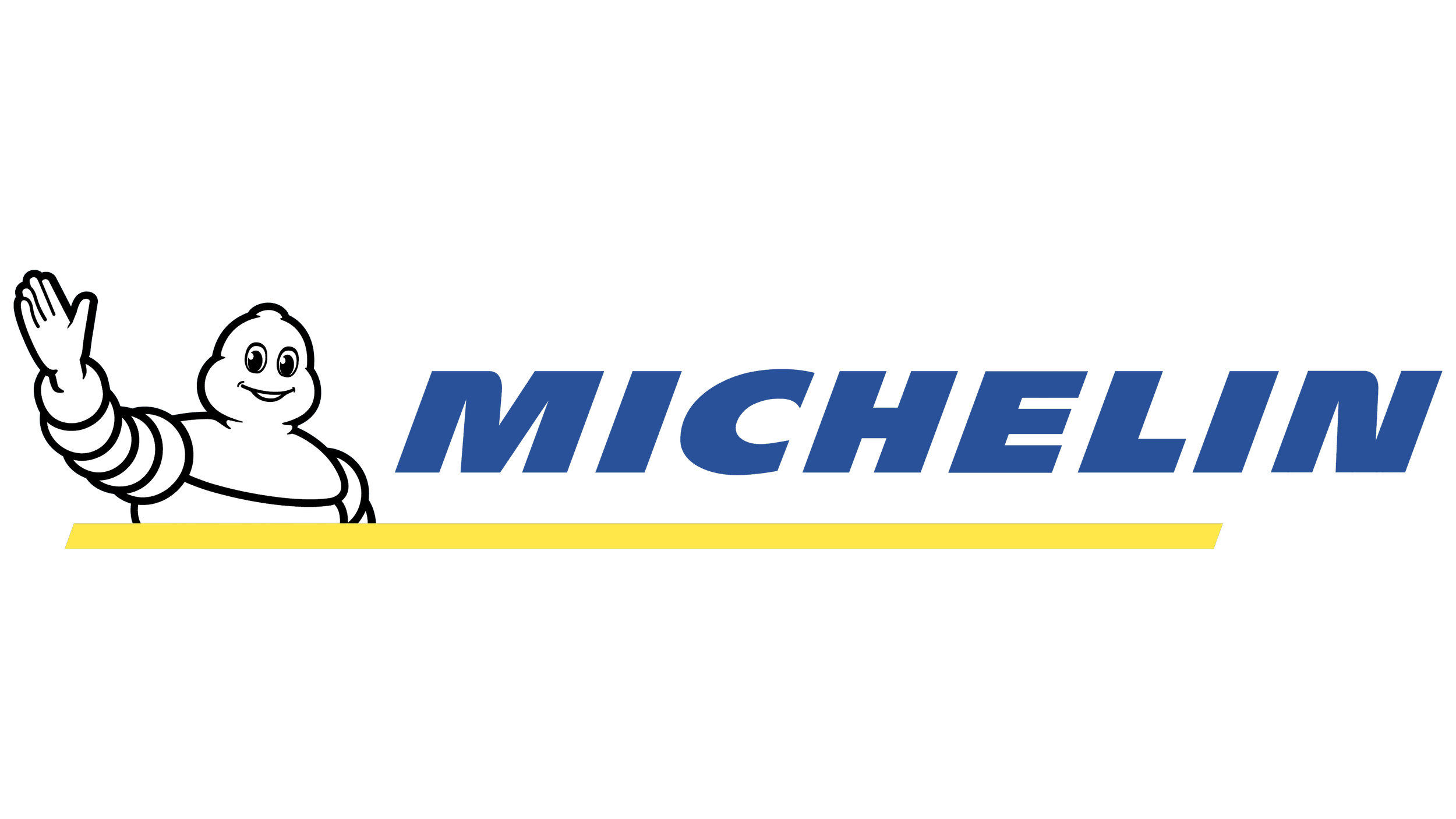 Michelin logo with the Michelin Man waving