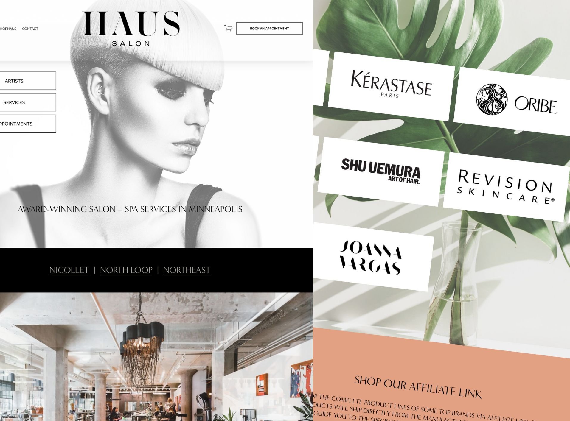 HAUS Salon website design by Studio Prow