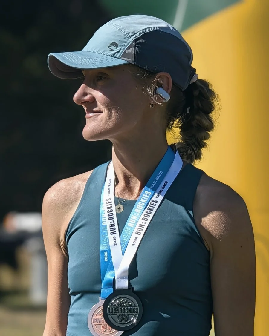 Marina Racetin, Race Consulting founder, after finishing a race