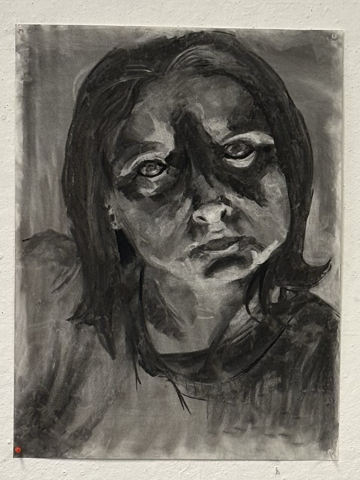 Self Portrait, charcoal on paper, 18"x24", 2026