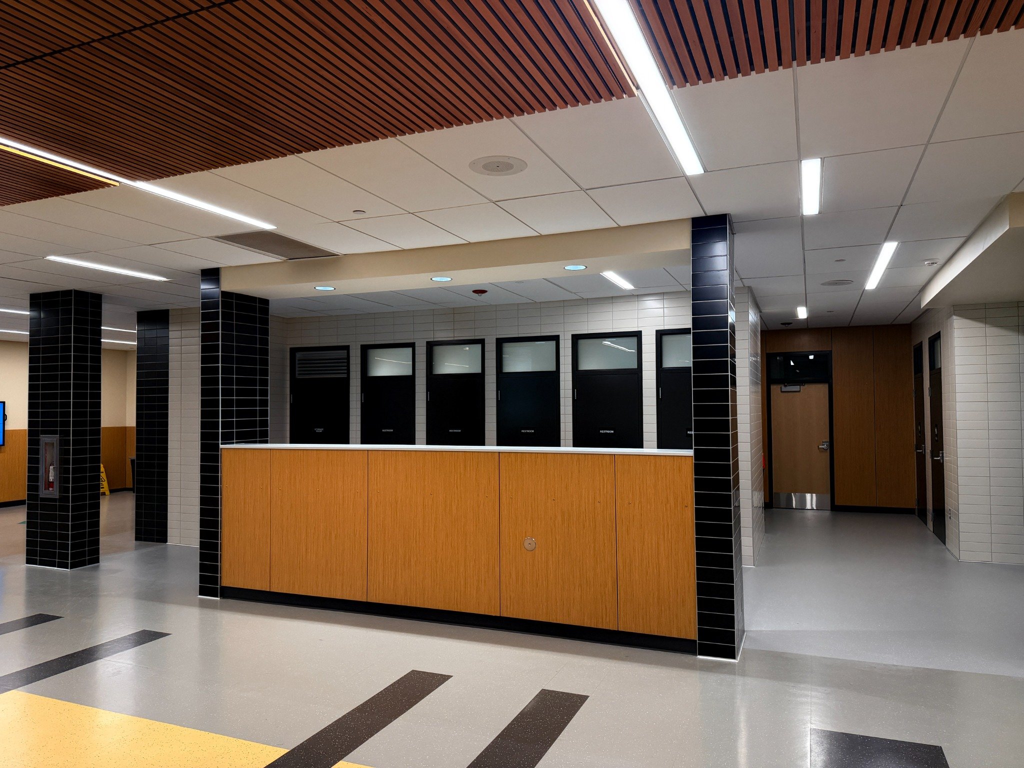 Sammamish High School tenant improvement — renovated universal restroom area in Bellevue, WA.