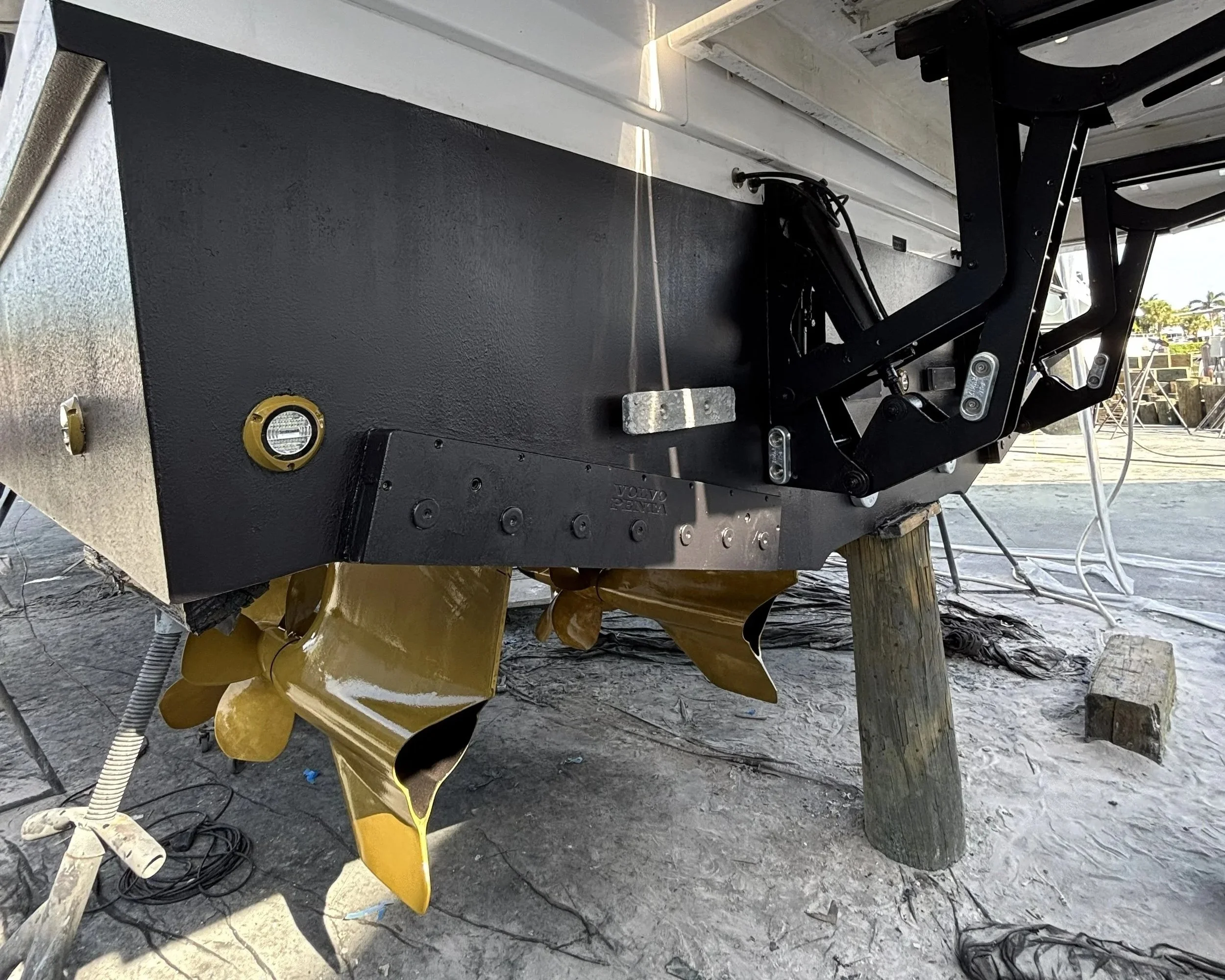Fresh bottom job and running gear maintenance, including prop speed