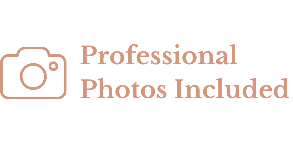 Placeholder image with a camera icon and the text "Professional Photos Included"