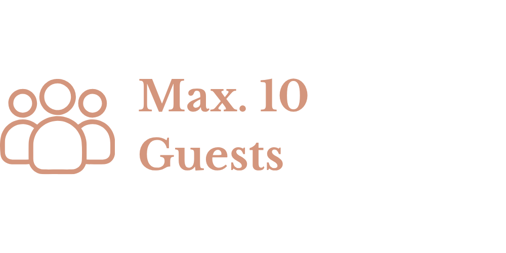 Sign indicating a maximum of 10 guests allowed.