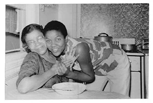 Matilde Andrades Basquiat, right, with her mother, Flora Andrades, in the late 1950s. Courtesy of Reuben Andrades
