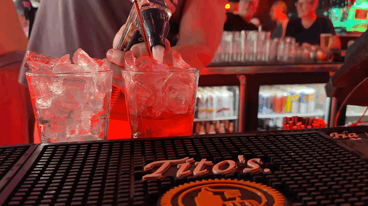Cocktail Being Poured in Slow Motion