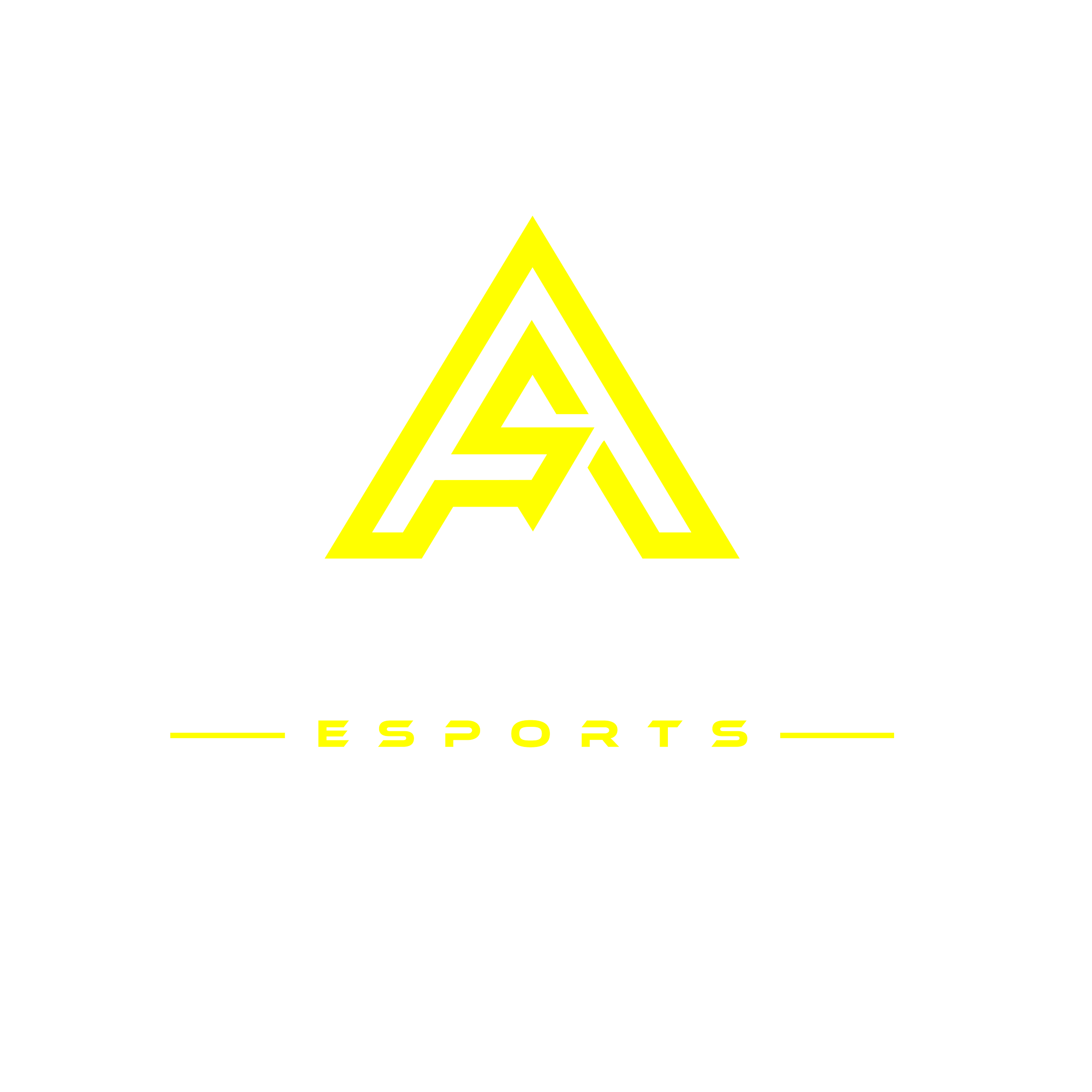 Black background with yellow and white stylized text that reads "AMPLEY ESPORTS" and a yellow arrow pointing upward.