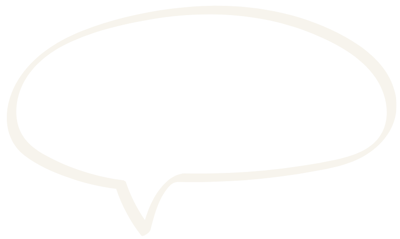 White outlined speech bubble icon on a black background