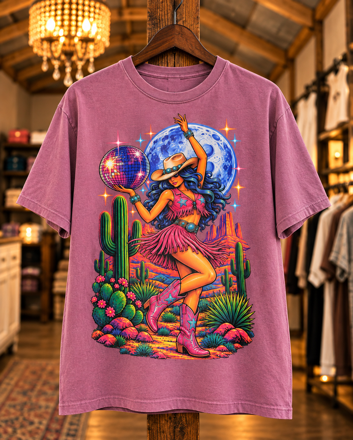 Disco Cowgirl Desert Dreams Tee - Comfort Colors