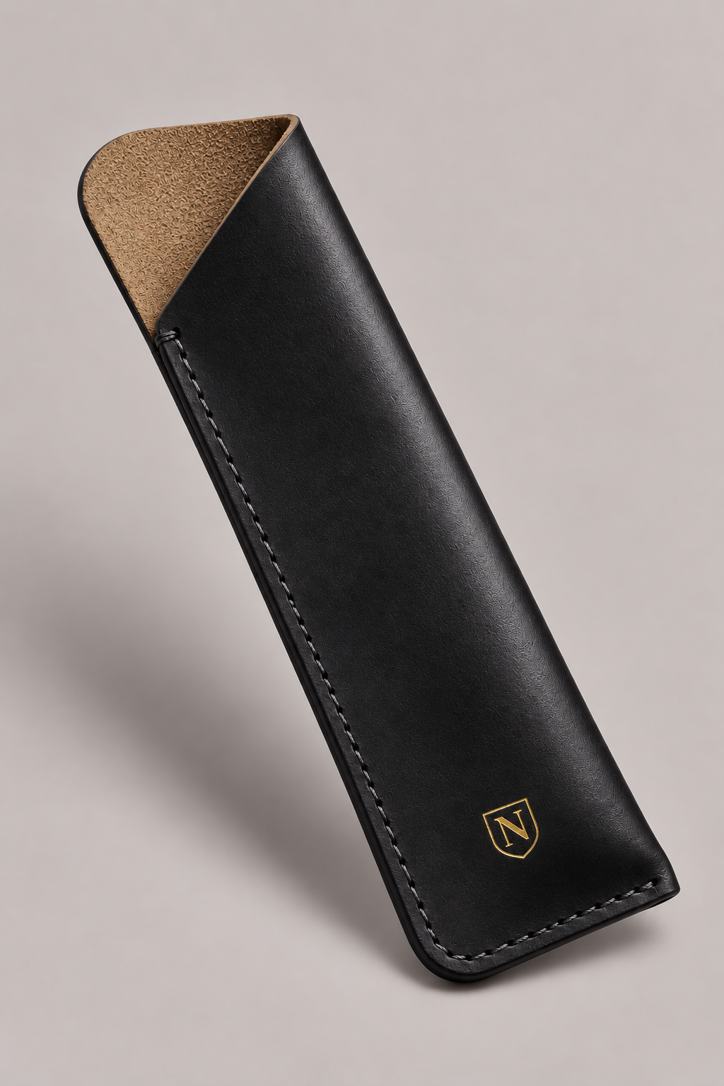 Black Leather Case with Gold Shield Logo.png