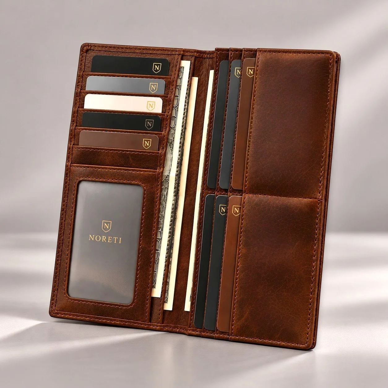 Open Crazy Horse Leather Wallet.jpg