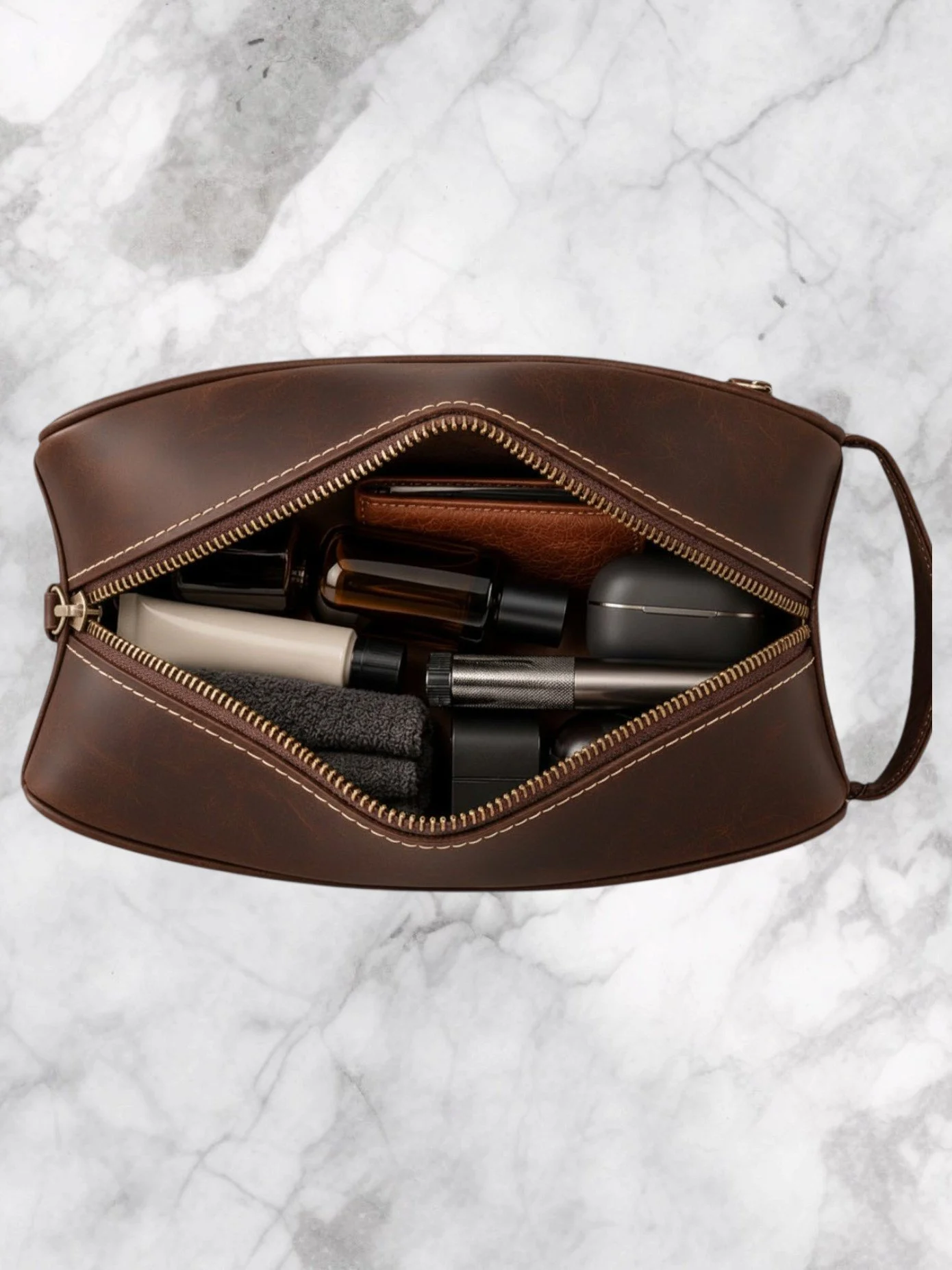 Luxury Leather Dopp Kit Flat Lay.jpg
