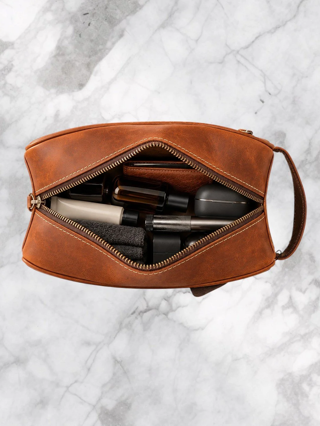 Luxury Leather Dopp Kit Flat Lay.jpg