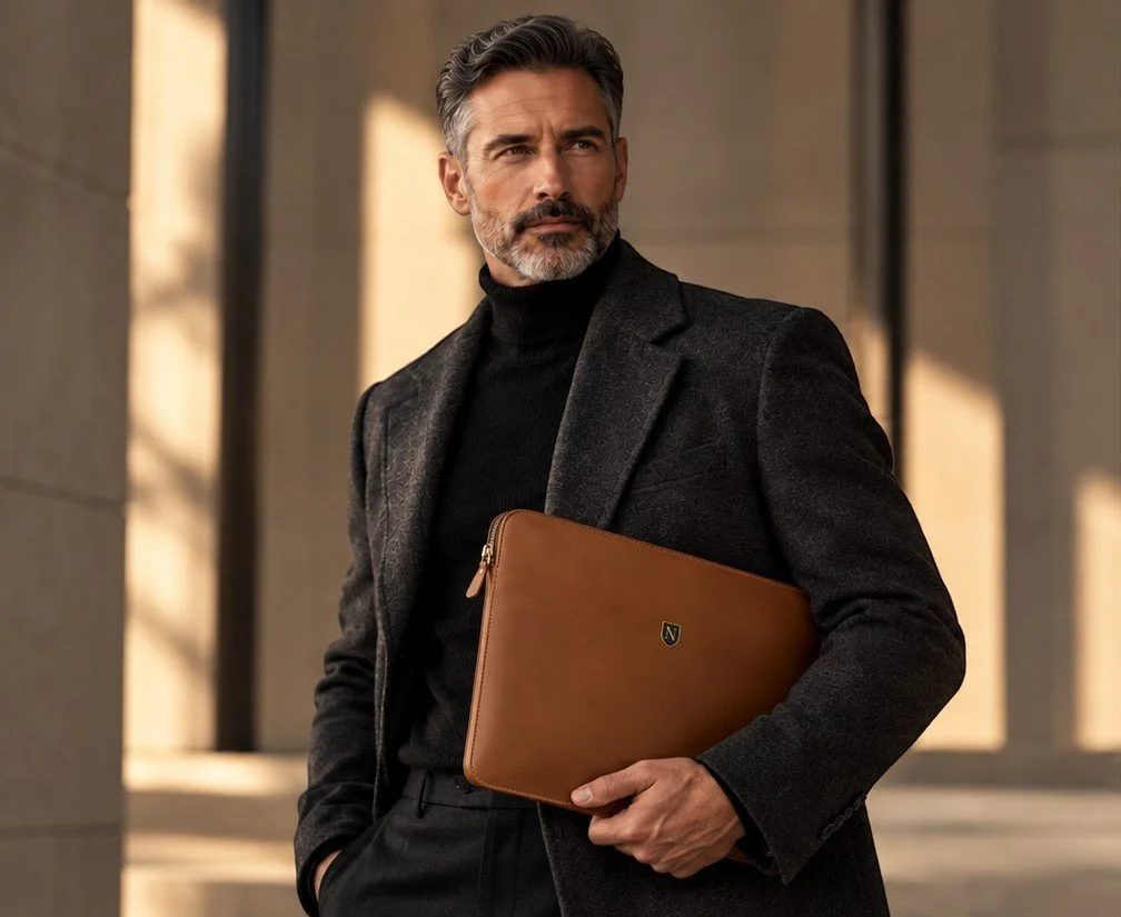 Cognac Leather Sleeve Editorial Portrait 02.jpg