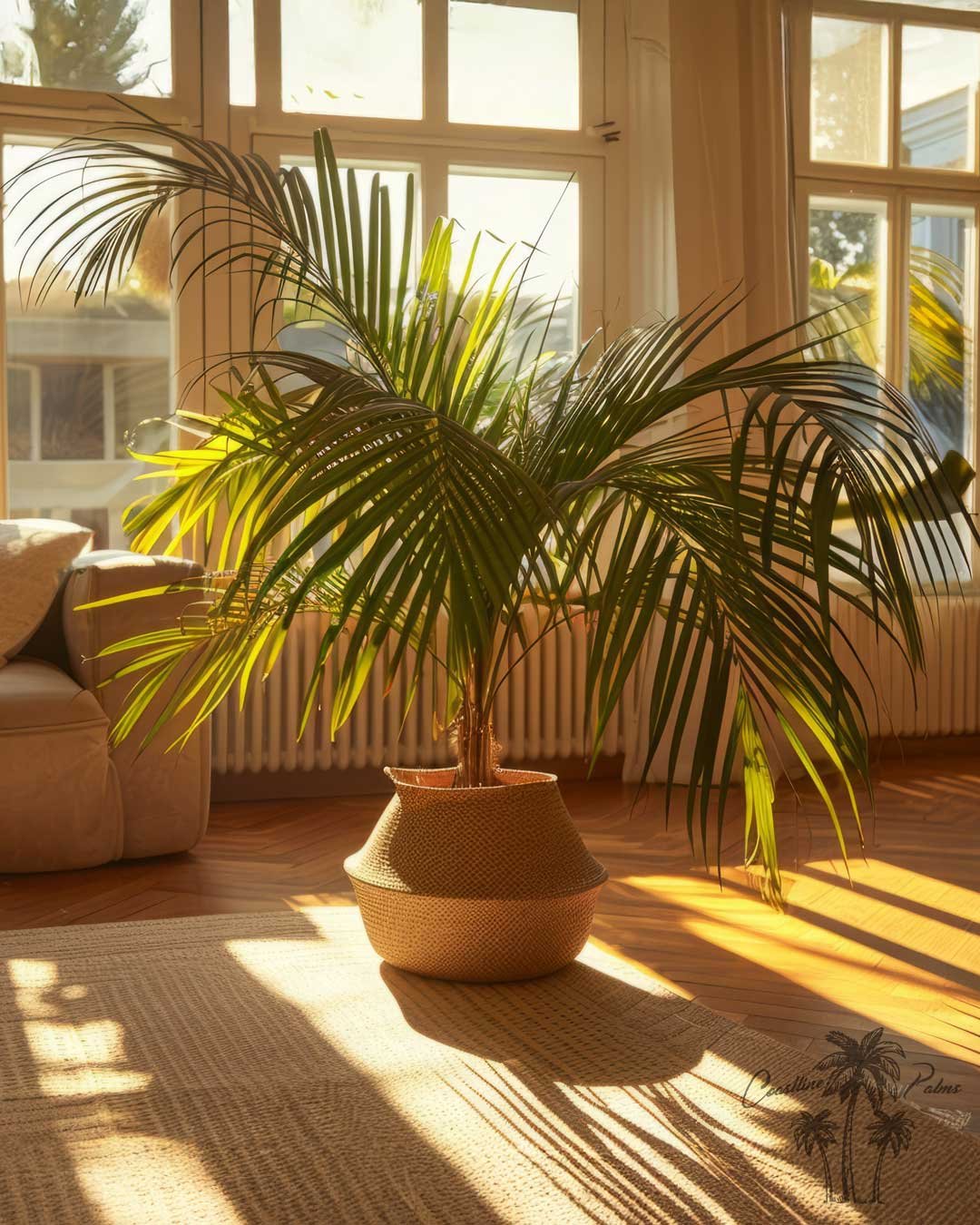 Kentia palms thrive in Southern California’s diverse climate, flourishing in coastal breezes and inland shade. Their elegant fronds enhance landscapes with a tropical touch. Indoors, they have long been cherished for their sophistication, once gracin