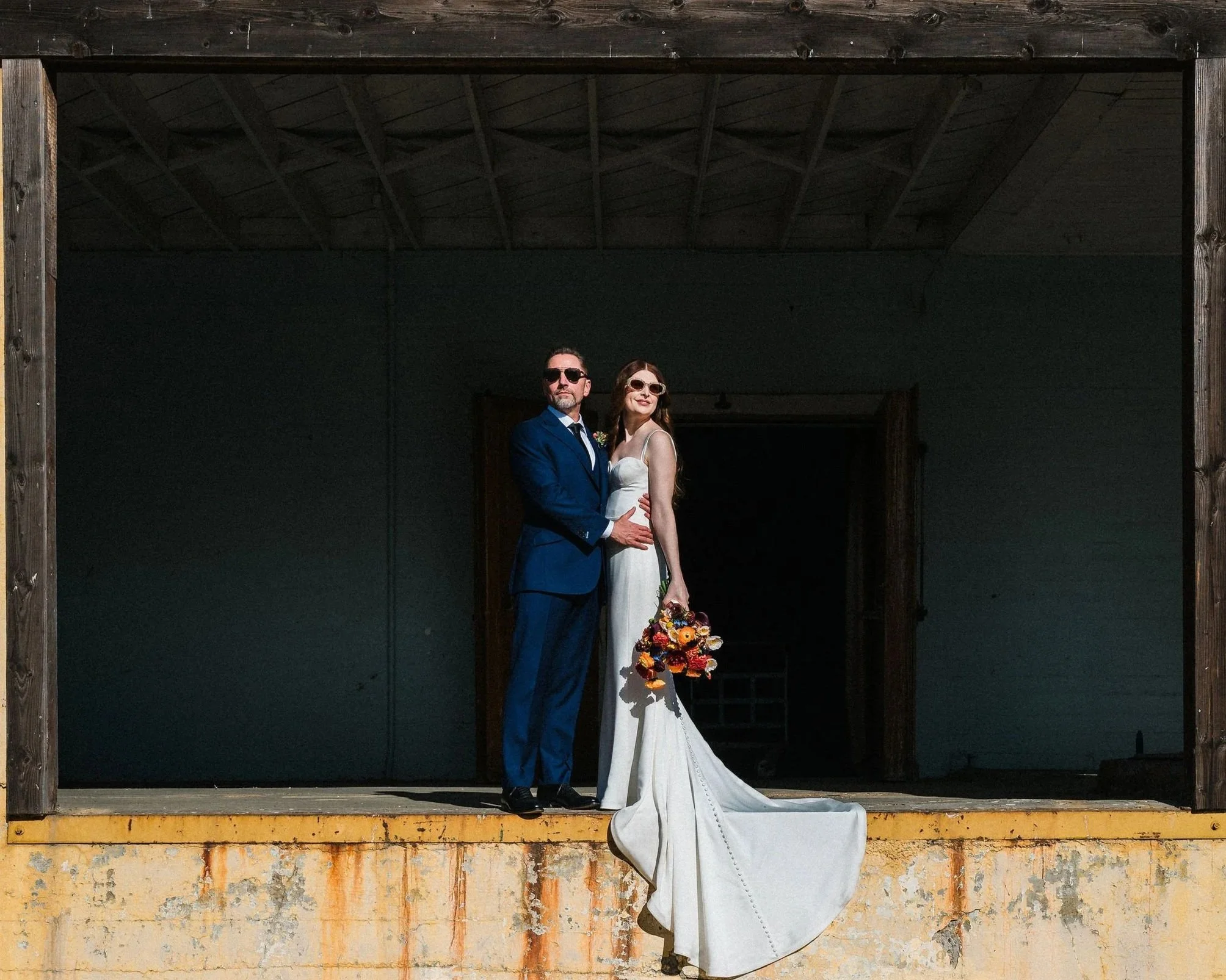 A bride and groom at Willow Ballroom, a Sacramento wedding venue