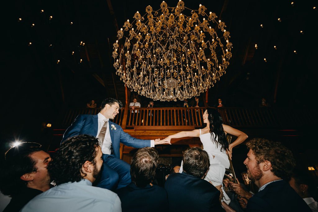 Chandelier Wedding reception venue at Nestldown in CA Bay Area