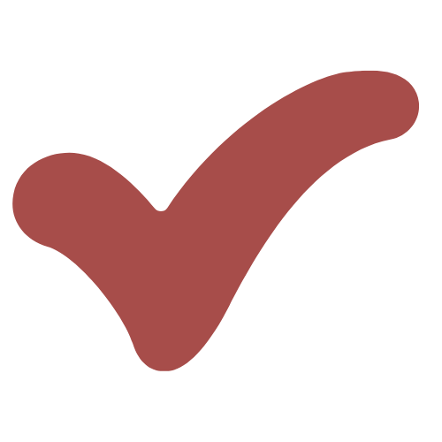 A brown checkmark on a black background.