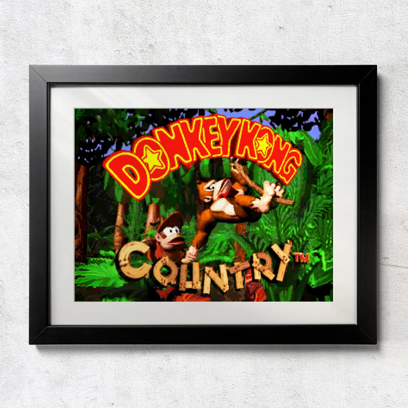 SNES Donkey Kong Country Cover Art - Unframed Wall Print