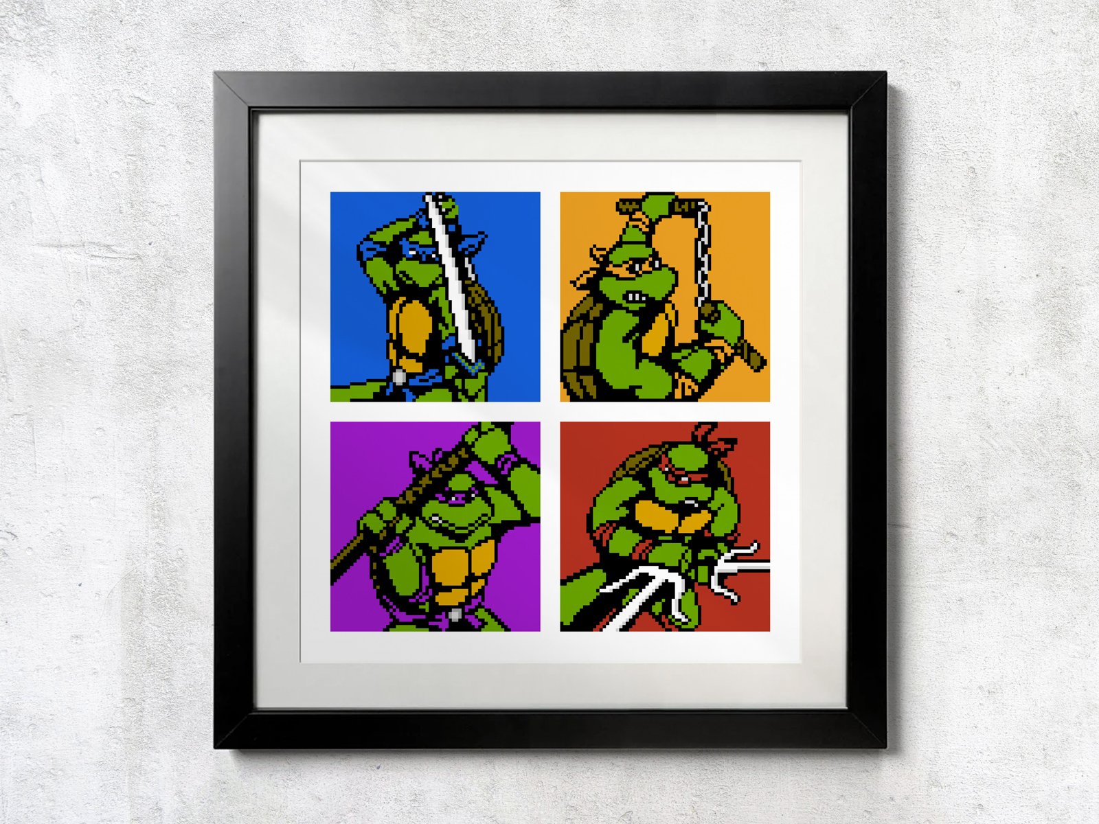 NES TMNT Portrait Matrix - Unframed Wall Print