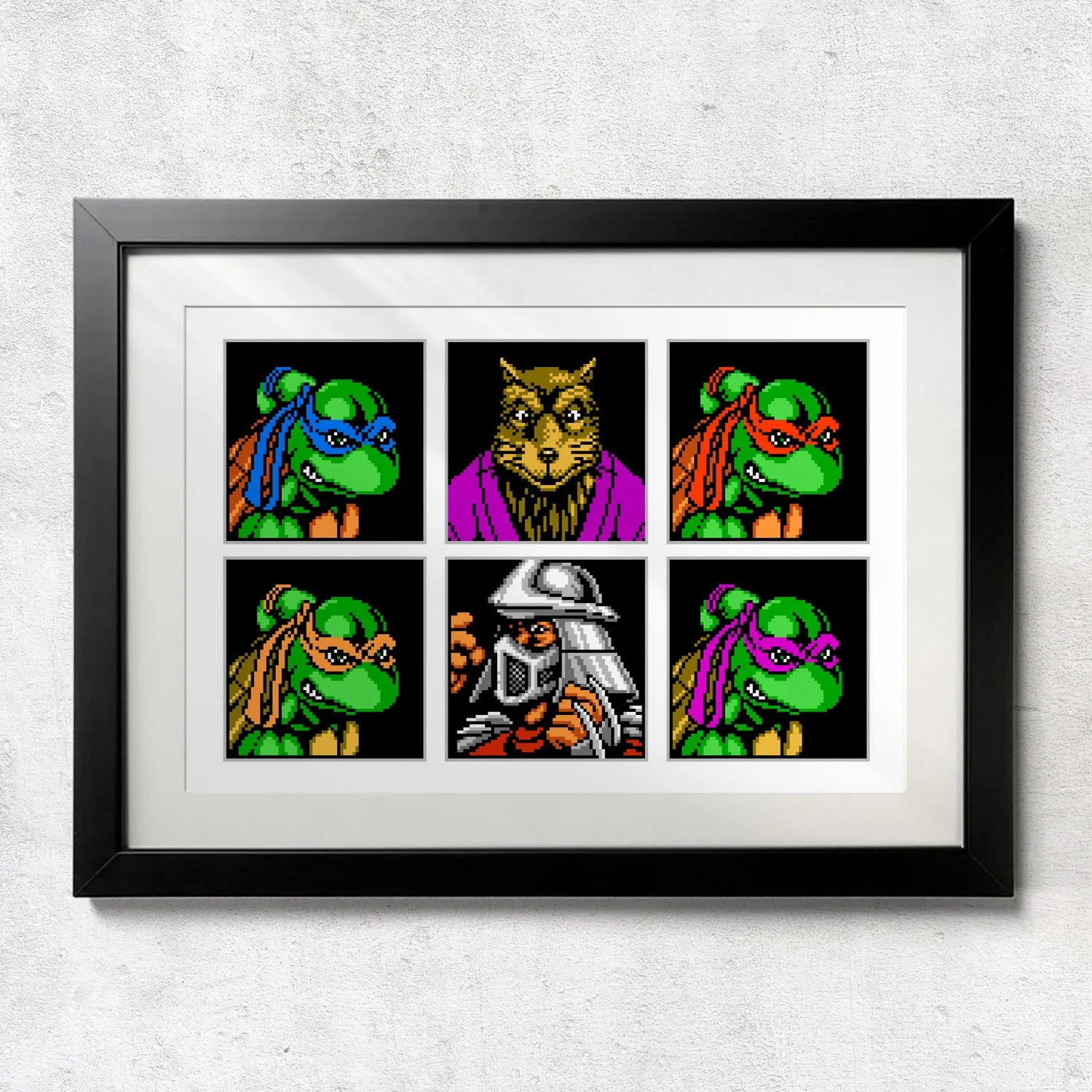 NES TMNT Tournament Fighters Mugshots - Unframed Wall Print