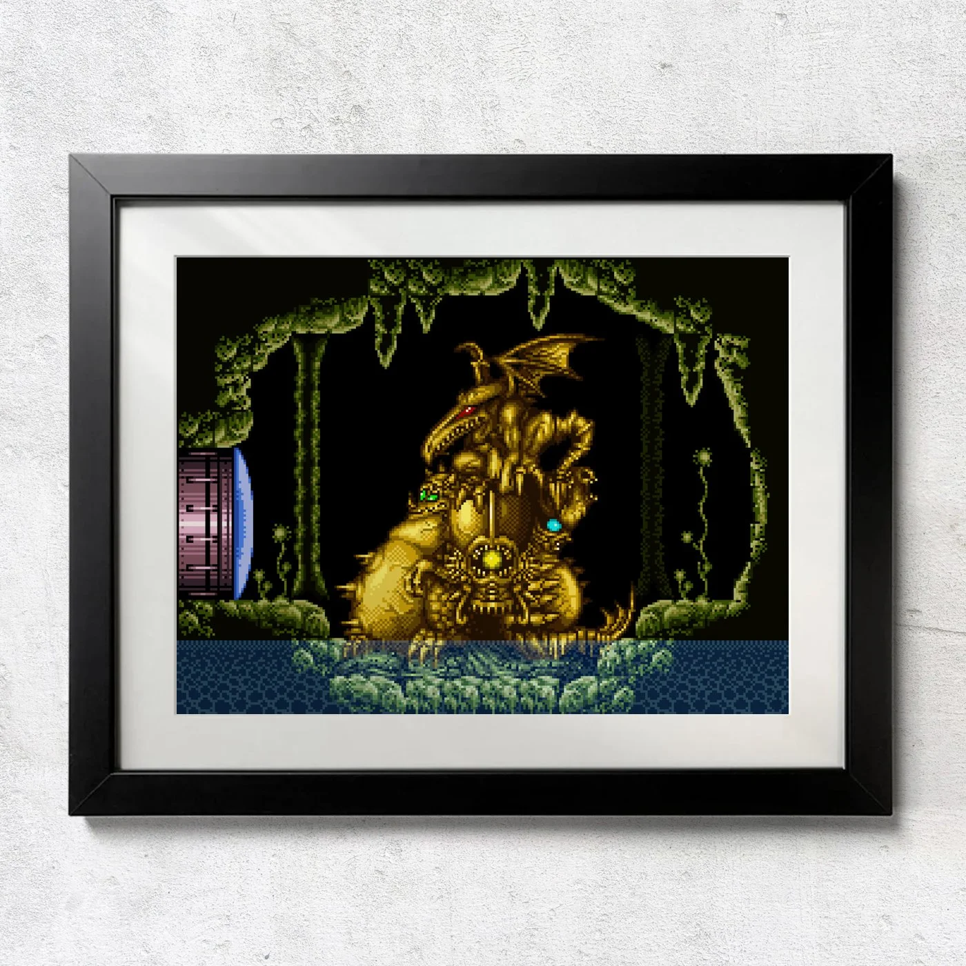 SNES Super Metroid Golden Statue Room - Unframed Wall Print