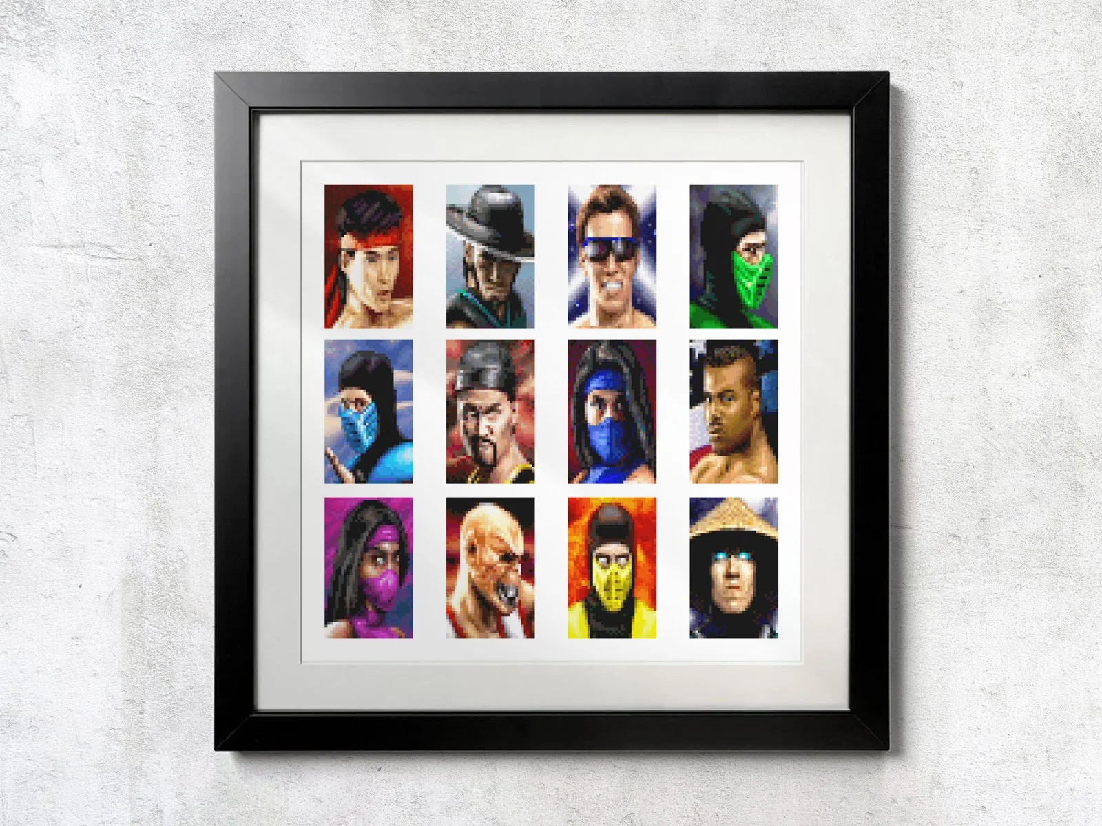 SNES Mortal Kombat II Mugshots (Minimal) - Unframed Wall Print