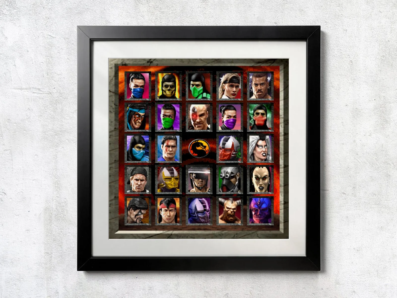 SNES Ultimate Mortal Kombat III Mugshots - Unframed Wall Print