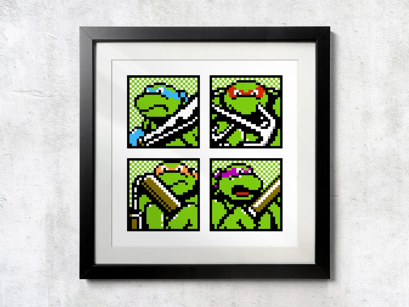 NES TMNT Mugshot Matrix - Unframed Wall Print
