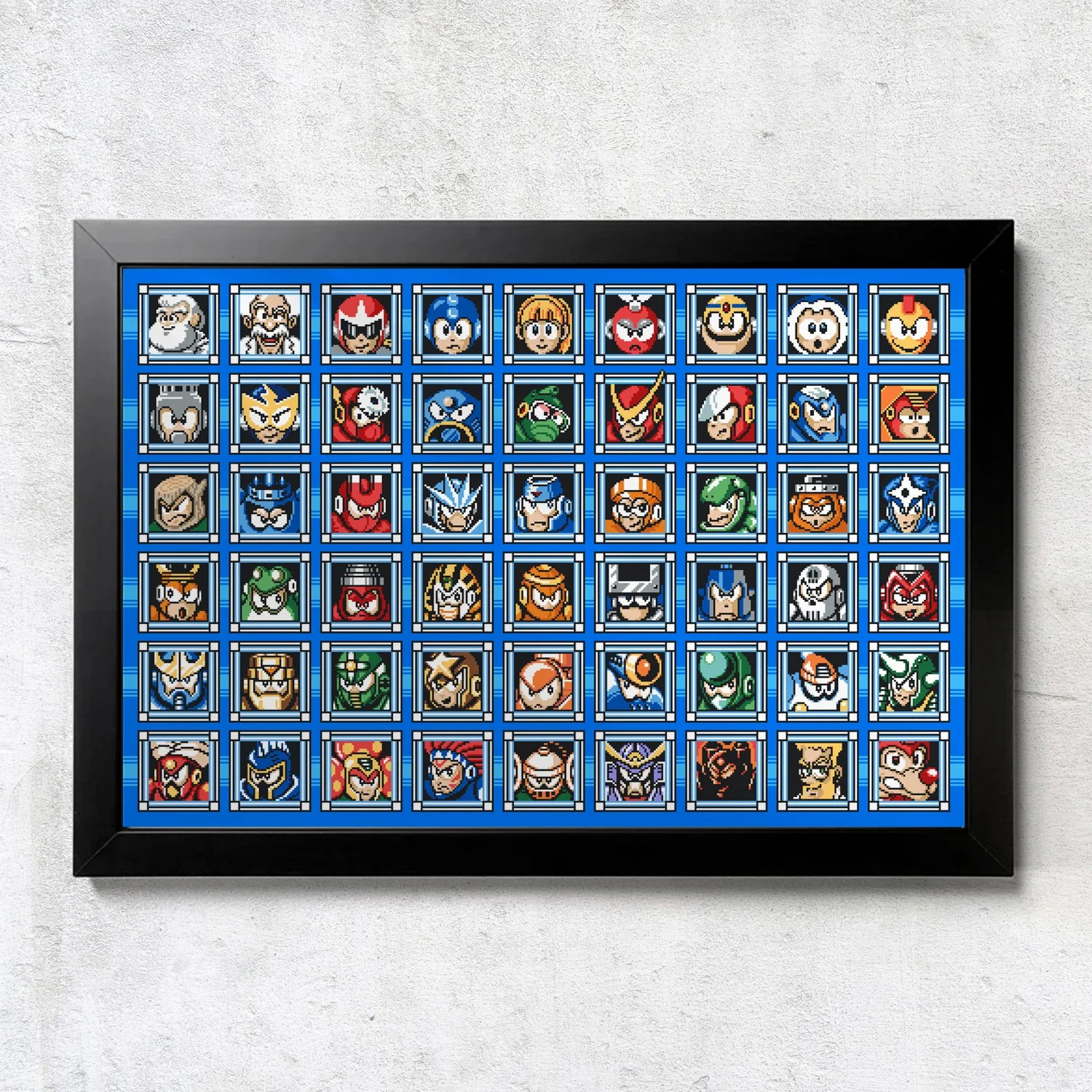 NES Megaman Mugshots Full Matrix - Unframed Wall Print