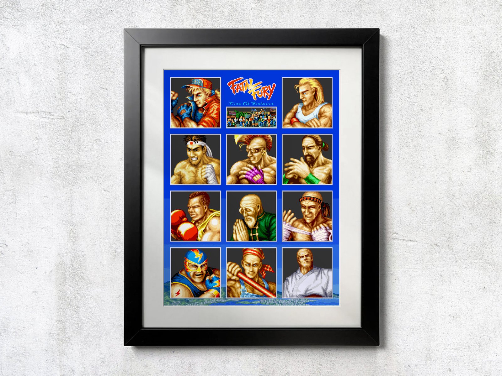 Fatal Fury Mugshot Matrix - Unframed Wall Print