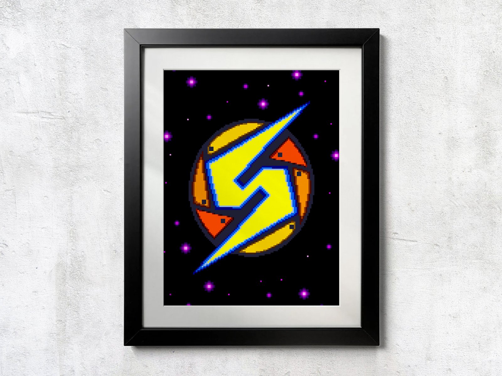 SNES Super Metroid Samus Logo - Unframed Wall Print