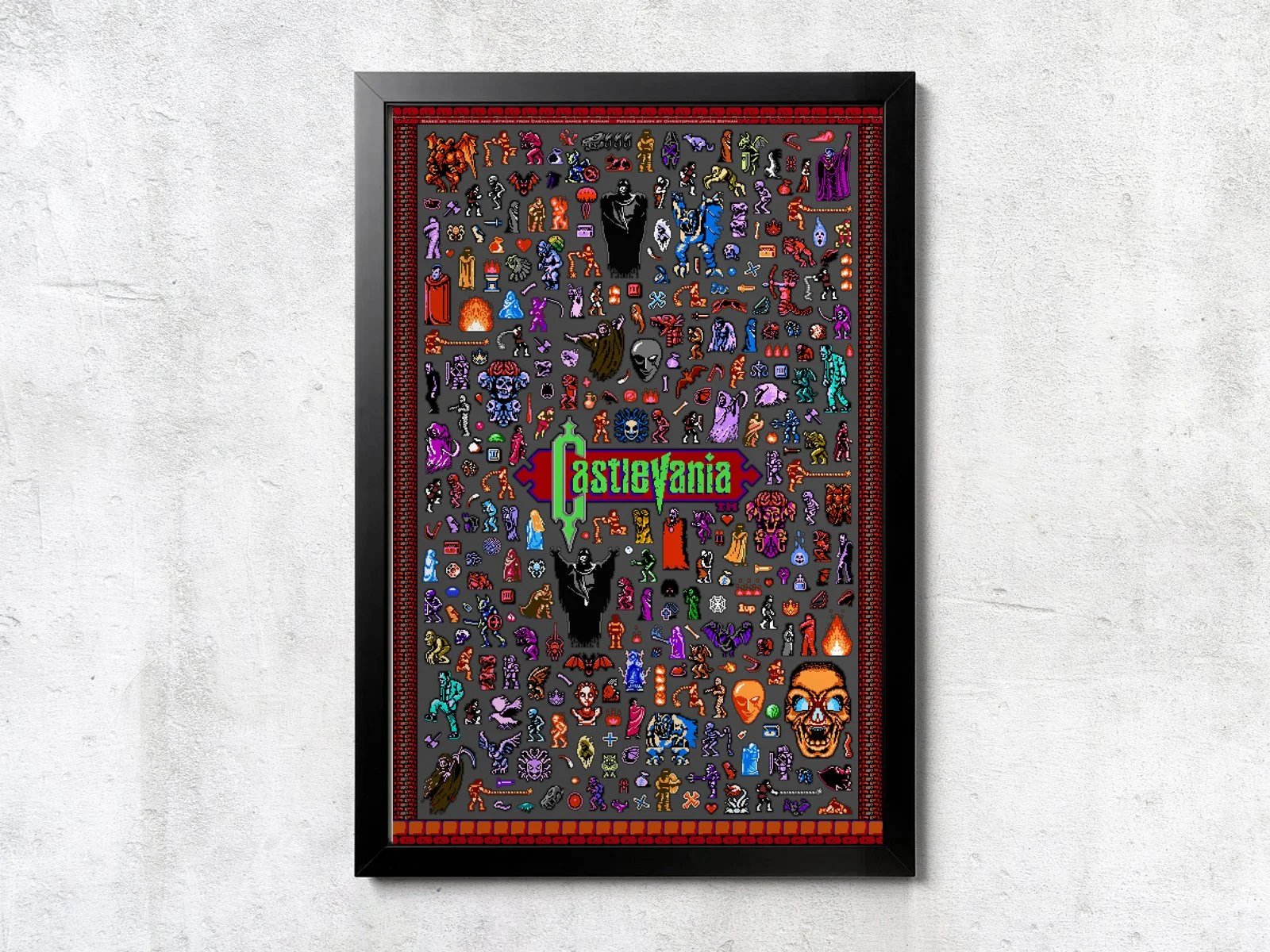 NES Castlevania Sprite Collage - Unframed Wall Print