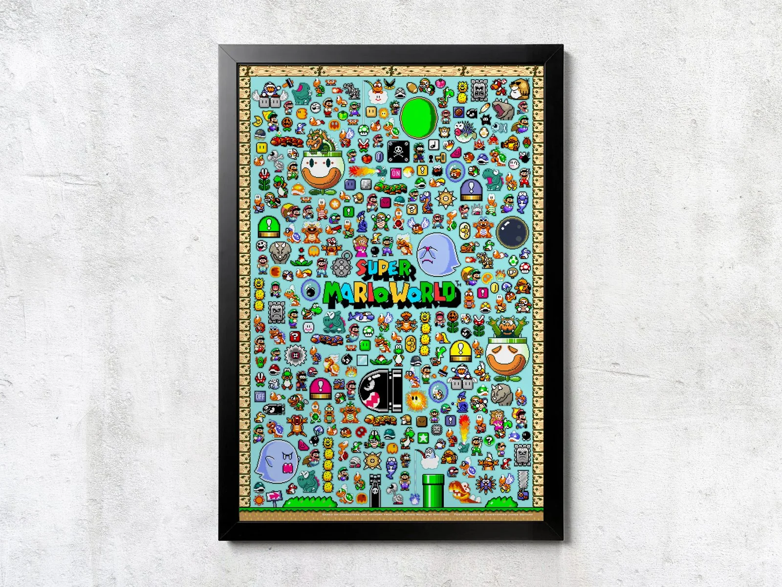 SNES Super Mario World Collage - Unframed Wall Print