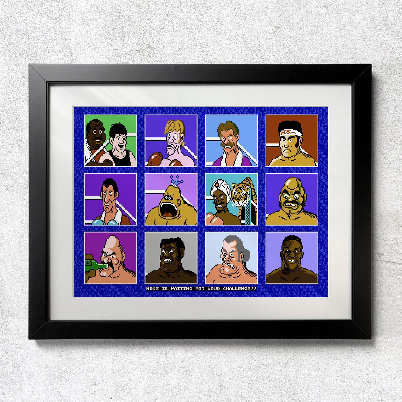 NES Mike Tyson's Punch Out Mugshots - Unframed Wall Print