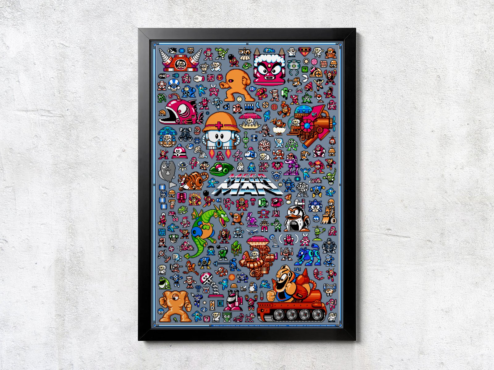 NES Megaman Sprite Collage - Unframed Wall Print