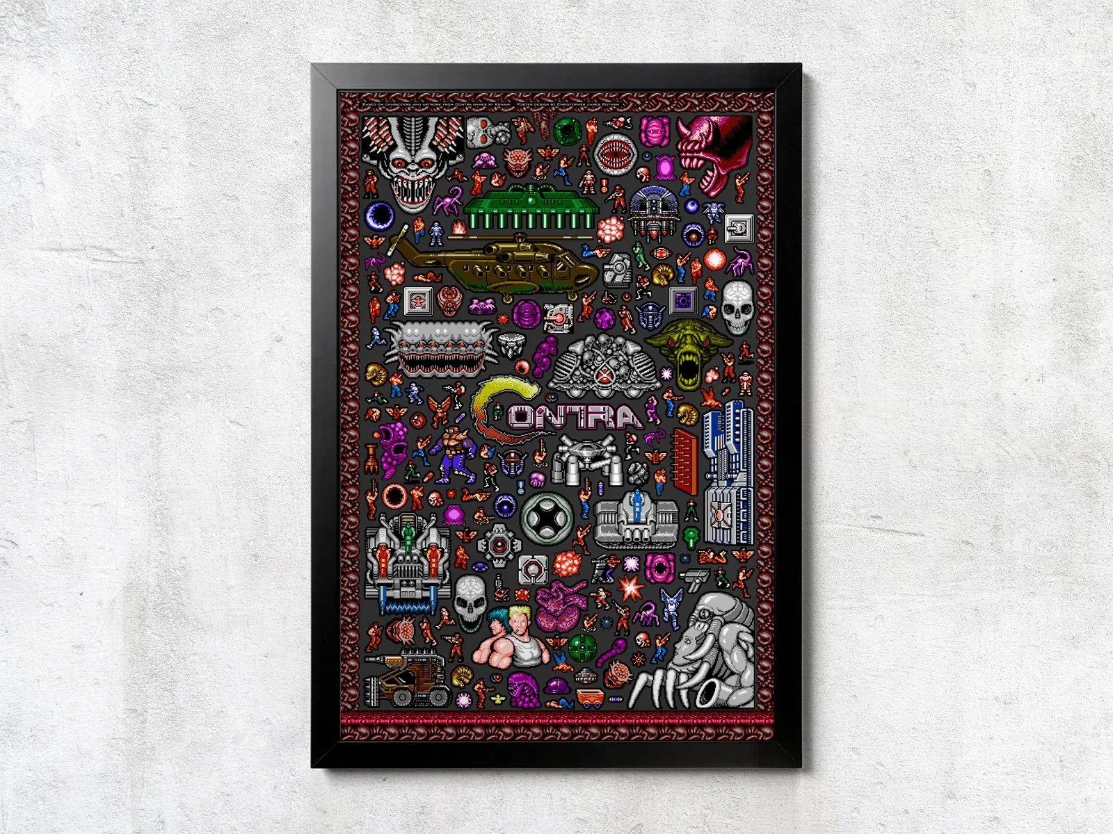 NES Contra Sprite Collage - Unframed Wall Print
