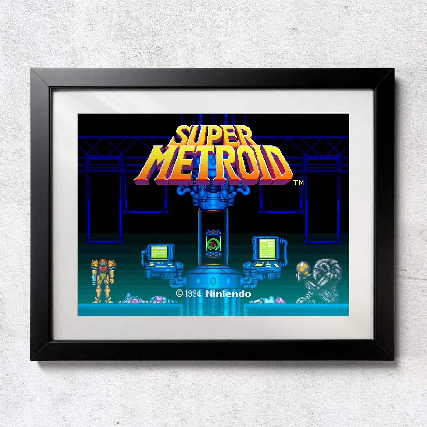 SNES Super Metroid Title Art - Unframed Wall Print