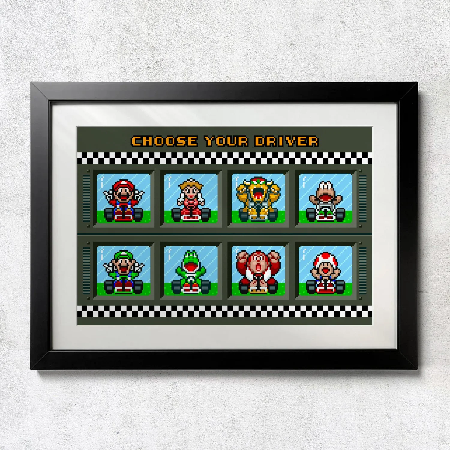 SNES Super Mario Kart Driver Select - Unframed Wall Print