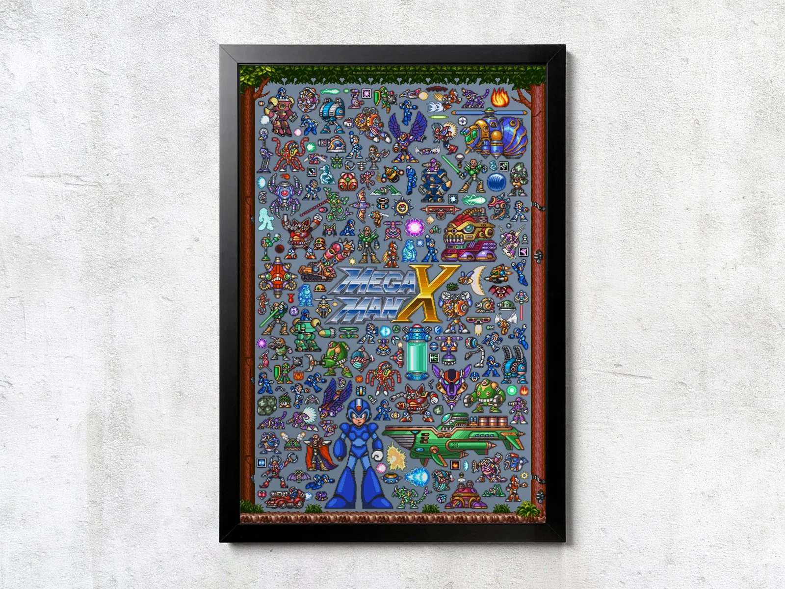 SNES Megaman X Sprite Collage - Unframed Wall Print