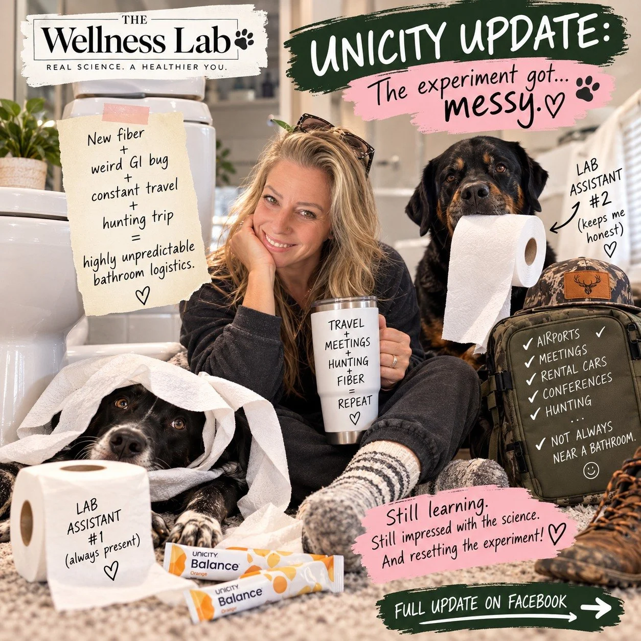 🧪 UNICITY UPDATE: THE EXPERIMENT GOT&hellip; MESSY 😂
Time for a very real update on my Unicity/Balance experiment.
I&rsquo;ve had to take a couple of breaks &mdash; not because I decided I don&rsquo;t like it, but because my gut had other plans.

I