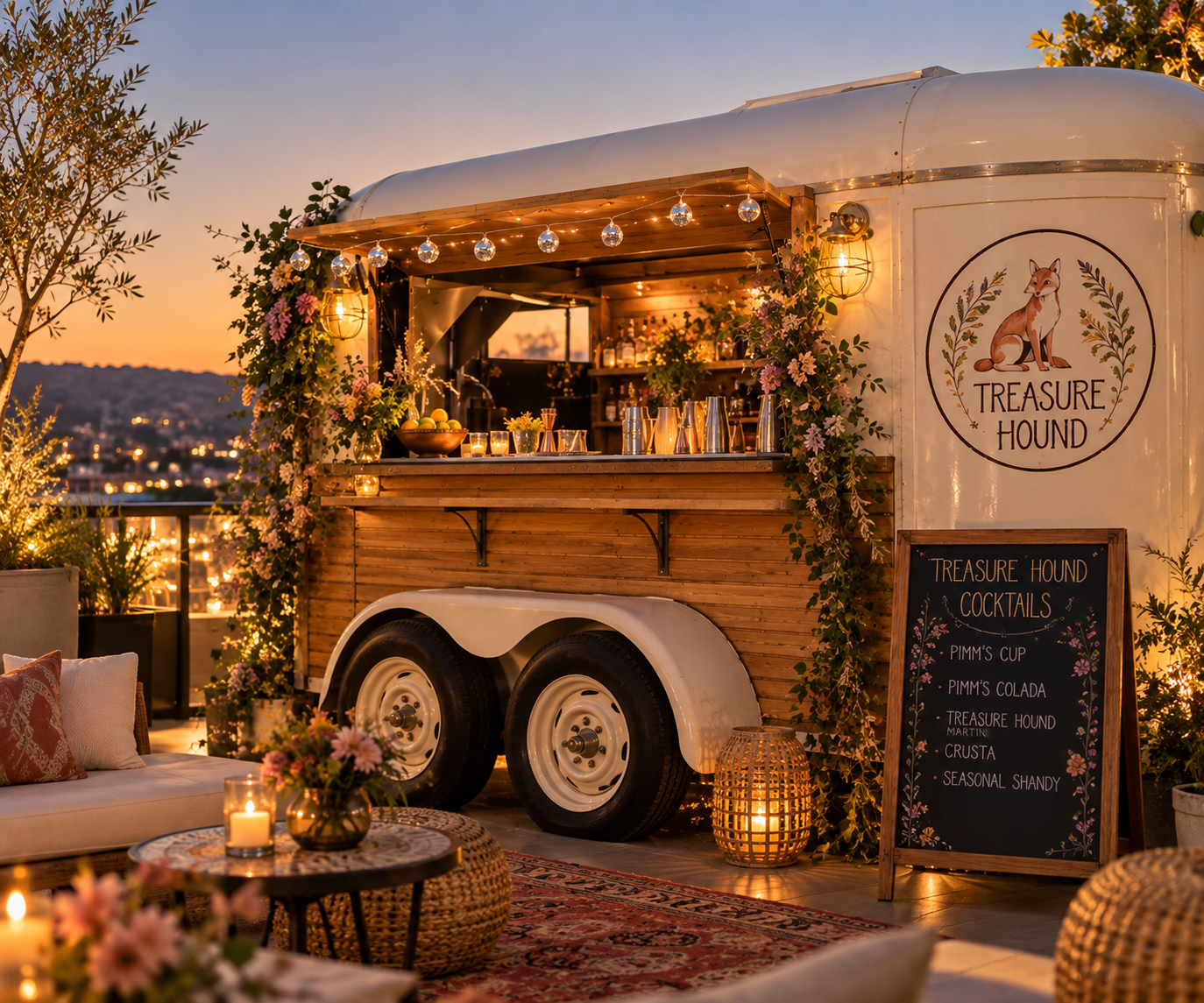 cocktail cart in service